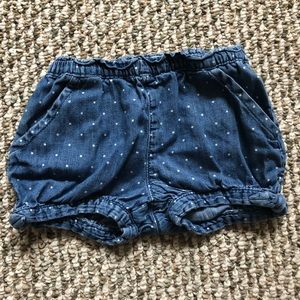 Baby GAP medium-wash polka dot bubble shorts